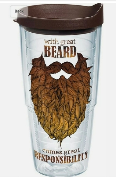 tervis Other - Tervis Tumbler 24 oz With Great Beard Comes Great Responsibility Clear